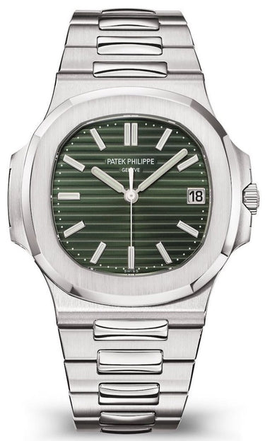 Patek Philippe Nautilus Self-Winding Sunburst Olive-Green Dial Ref # 5711/1A-014 - WatchesOff5thWatch